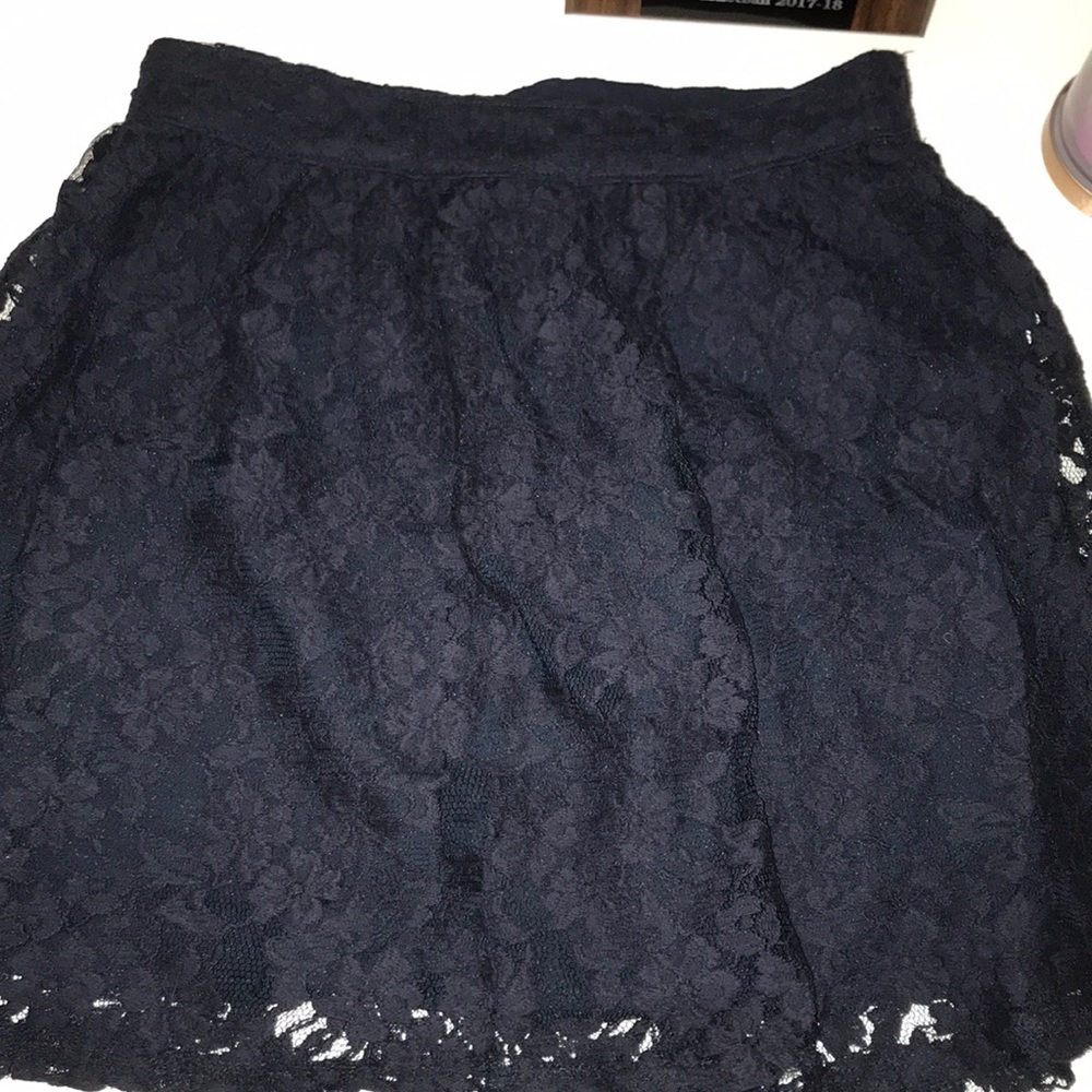 Navy blue lace mini skirt